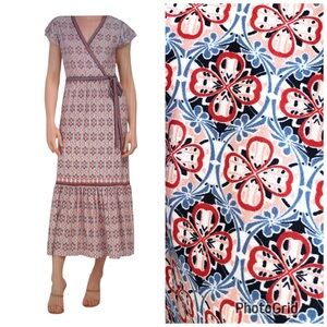 MAX STUDIO NWT Crepe Jersey Short Sleeve Midi Dress Sz Large